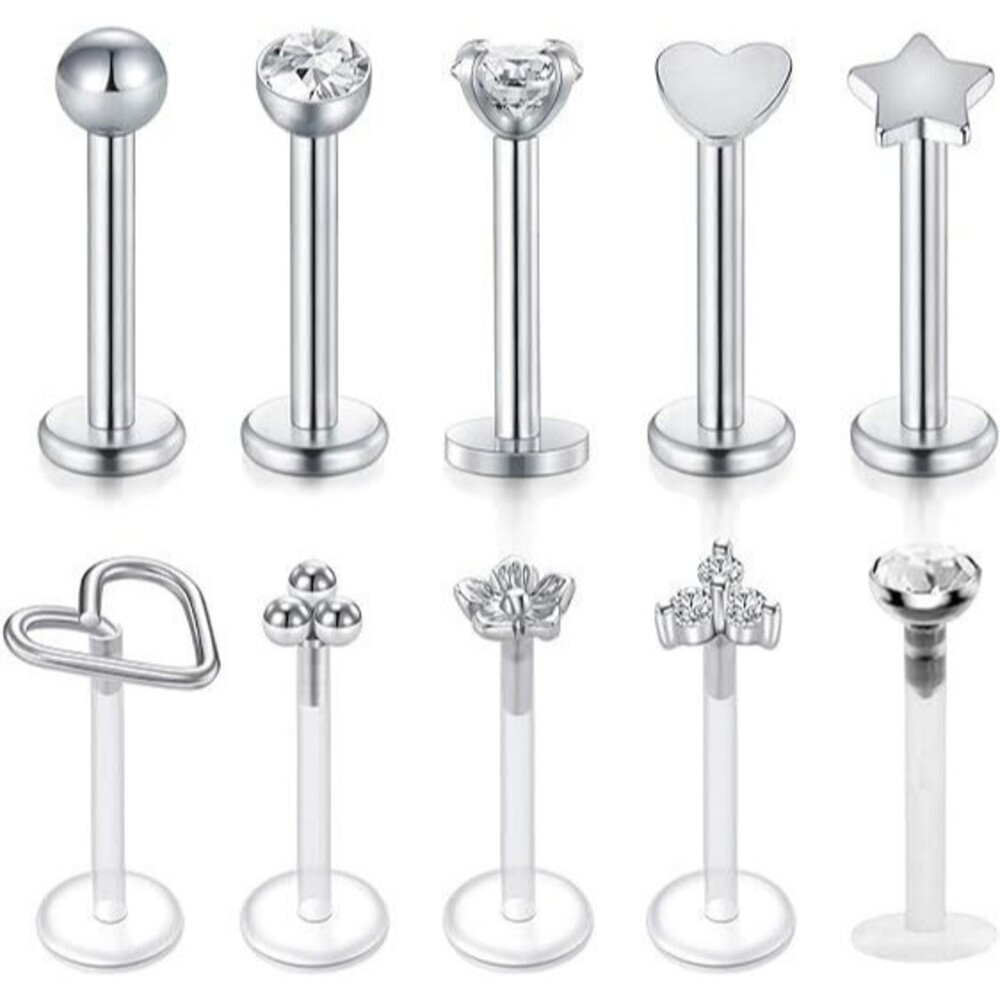 Helix Lip & Earrings Piercing Studs | Stainless Steel|  16g